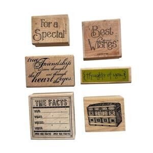 Wood Rubber Stamps Lot Stampin' Up Catslife Press Kolette Hall Sentiments Friend